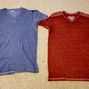 BKE mens size large bundle of 2 short sleeve shirts